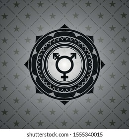 transgender icon inside realistic dark emblem