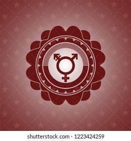 transgender icon inside red emblem