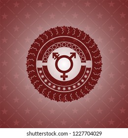 transgender icon inside red emblem. Retro