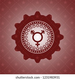 transgender icon inside red emblem