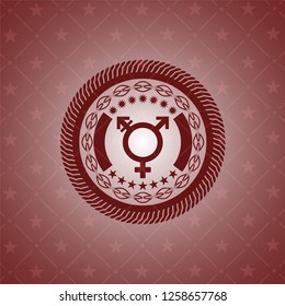 transgender icon inside red emblem