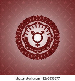 transgender icon inside red icon or emblem