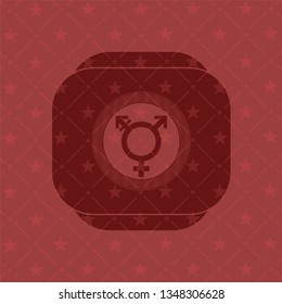 transgender icon inside red icon or emblem