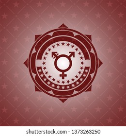 transgender icon inside red emblem. Vintage.