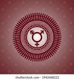 transgender icon inside red emblem. Retro. 