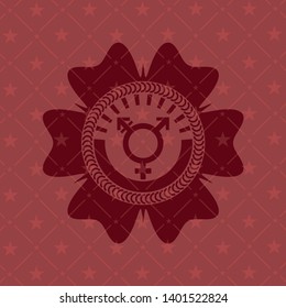 transgender icon inside retro red emblem
