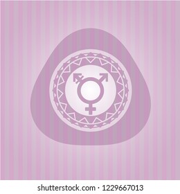 transgender icon inside retro style pink emblem
