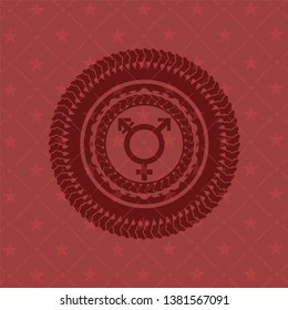 transgender icon inside retro style red emblem