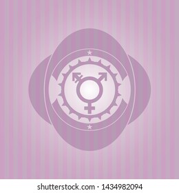 transgender icon inside retro style pink emblem