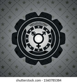 transgender icon inside retro style black emblem