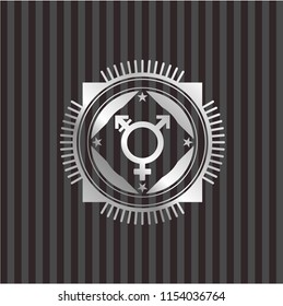 transgender icon inside silver badge