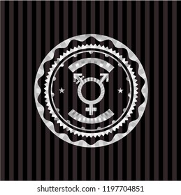 transgender icon inside silver badge