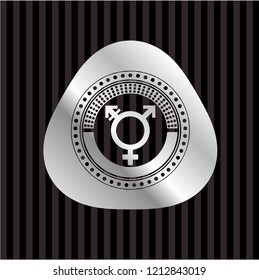 transgender icon inside silver badge