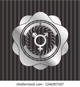 transgender icon inside silver badge