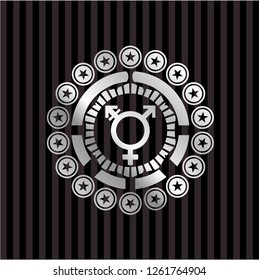 transgender icon inside silver badge