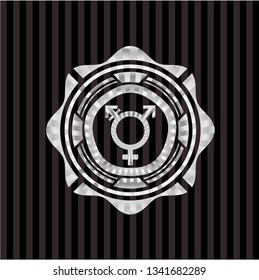 transgender icon inside silver badge