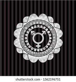 transgender icon inside silver badge or emblem