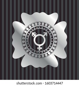 transgender icon inside silver emblem