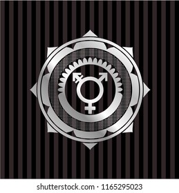 transgender icon inside silver shiny emblem