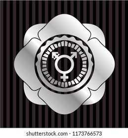 transgender icon inside silver shiny emblem