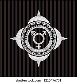 transgender icon inside silver shiny badge