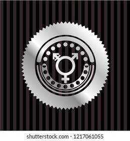 transgender icon inside silver shiny emblem