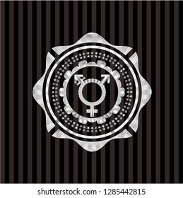 transgender icon inside silver shiny emblem