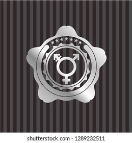 transgender icon inside silver shiny emblem