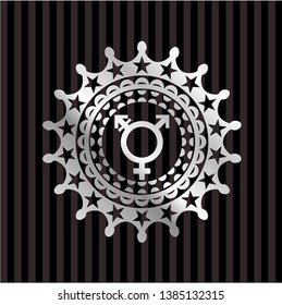 transgender icon inside silver shiny emblem