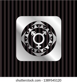 transgender icon inside silver shiny emblem