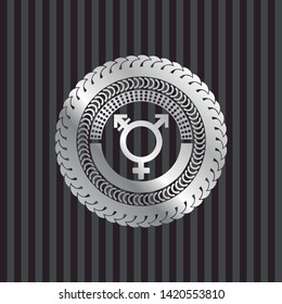 transgender icon inside silver shiny badge