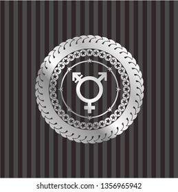 transgender icon inside silvery emblem