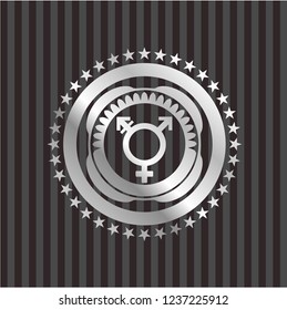 transgender icon inside silvery shiny emblem