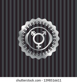 transgender icon inside silvery shiny badge