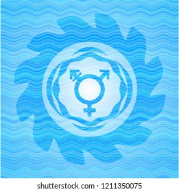 transgender icon inside water concept style emblem.