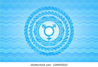 transgender icon inside water wavec oncept emblem.