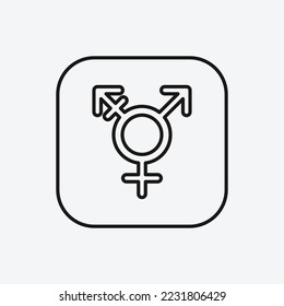 Transgender icon isolated on white background. LGBTQ symbol modern, simple, vector, icon for website design, mobile app, ui. Vector Illustration