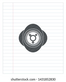 transgender icon pencil emblem. Vector Illustration. Detailed.