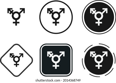 transgender icon set. Collection of high quality black outline for web site design and mobile dark mode apps. Vector illustration on white background