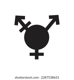 Transgender Icon in trendy flat style isolated on grey background.