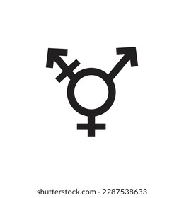 Transgender Icon in trendy flat style isolated on grey background.
