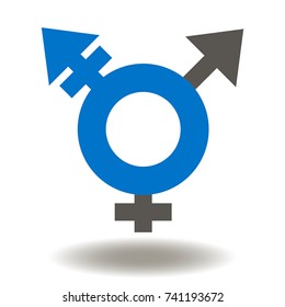 Transgender Icon Vector. Combining Female Male Gender Symbol.