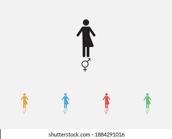 Icono transgénero. Icono de ilustración del vector. Icono simple. Conjunto de coloridos iconos de diseño plano