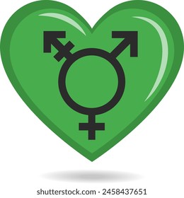 Transgender Israel pride flag in heart shape vector illustration