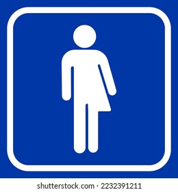 Transgender line icon on blue background. Unisex washroom symbol. Gender neutral restroom sign.Vector graphics