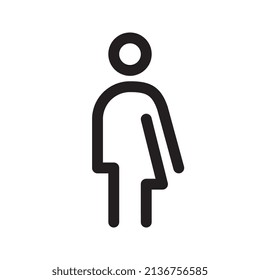 Transgender line icon. Unisex washroom symbol. Gender neutral restroom sign. Editable stroke. Vector graphics