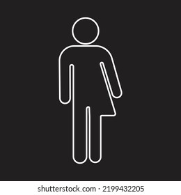 Transgender line icon. Unisex washroom symbol. Gender neutral restroom sign. Editable stroke. Vector graphics