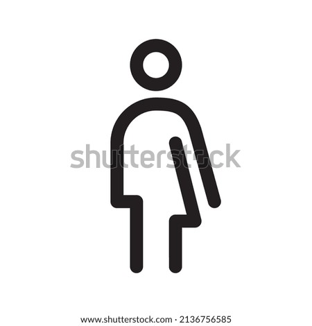 Transgender line icon. Unisex washroom symbol. Gender neutral restroom sign. Editable stroke. Vector graphics