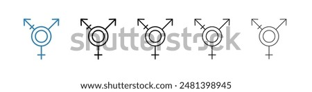 Transgender liner icon vector set.