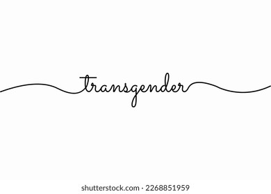 Transgender Monoline Cursive Ballpoint design. Smooth Transgender calligraphic design. Vector Illustration. EPS 10.